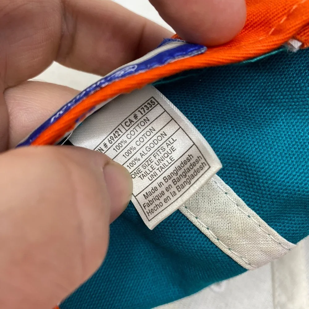 Miami Dolphins NFL Equipment Reebok Hat Adjustable‎ Teal Orange White Mesh Cap